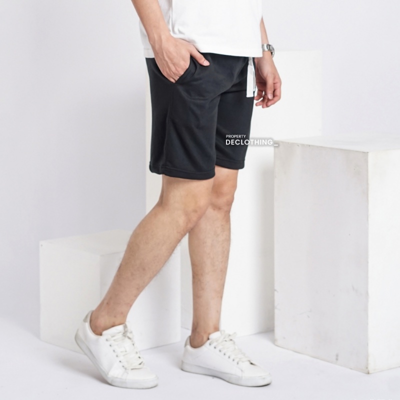 Celana Pendek Kolor Sweatpants Katun Polos Short Pants Pria Wanita Dewasa Premium Distro M L XL