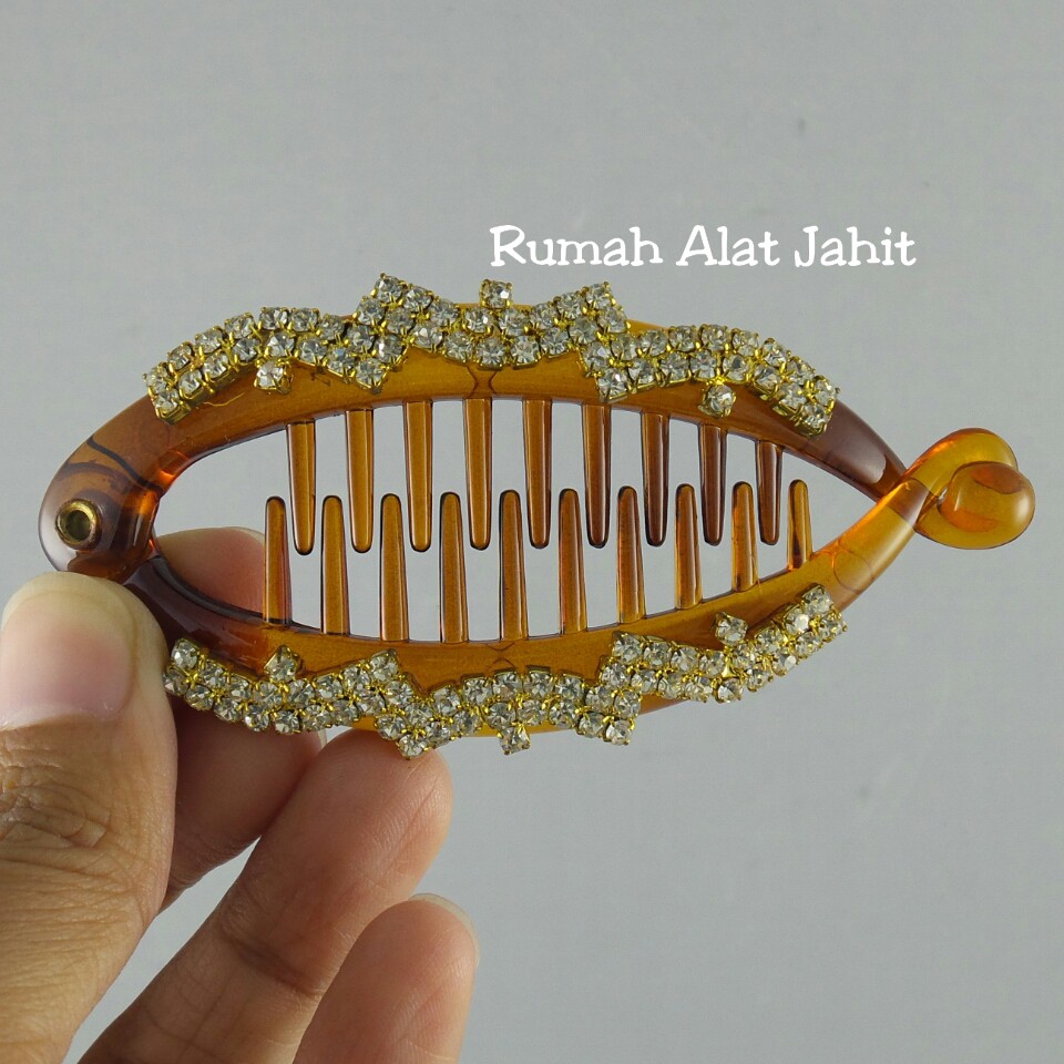 Jepit Rambut Ikan Permata Gelombang 8cm Model F