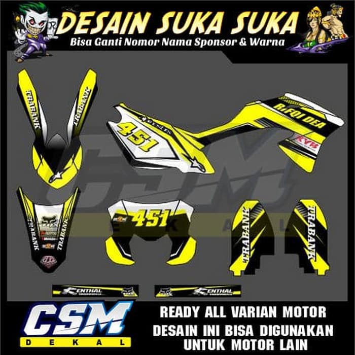 197 Dekal Decal Motor Klx 150 Bf G Stiker Sticker Striping Body