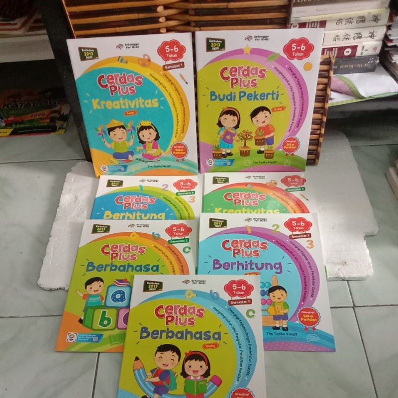 BUKU ERLANGGA FOR KIDS CERDAS PLUS 5-6 TAHUN KURIKULUM 2013 PAUD DI LENGKAP STIKER PENELITIAN
