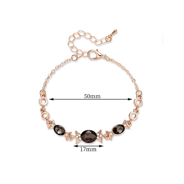 LRC Gelang Tangan Fashion Black+gold Color Diamond F06864