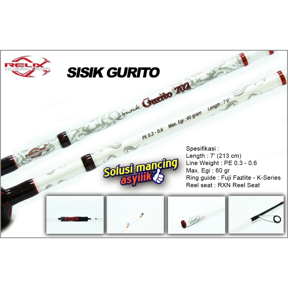 Rod RELIX NUSANTARA SISIK GURITO 702 / 213cm (Line Test PE.0.3-0.6)