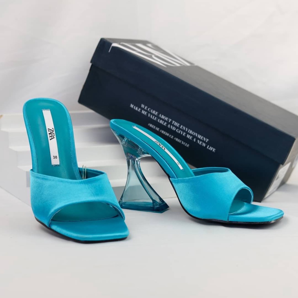 [7.7 Boombastis Sale⚡] - SENDAL WANITA HAK TINGGI SATIN TRANSPARANT HEELS SANDAL ZS420 PREMIUM IMPORT