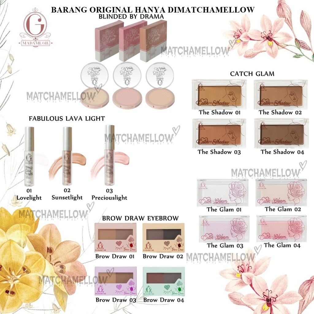 ❄️MATCHA❄️ MADAME GIE BLINDED BY DRAMA HIGHLIGHTER CATCH THE GLEAM BROW DRAW FABULOUS LAVA