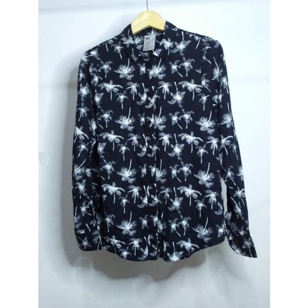 Kemeja H&M motif palm original branded
