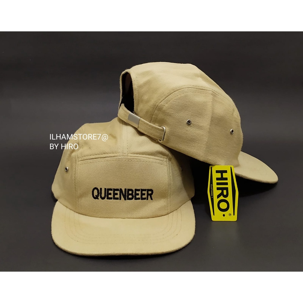 Topi Snapback Bordir QUEENBEER Lima Panel New Model/Topi Hip-Hop Keren/Topi Distro Pria