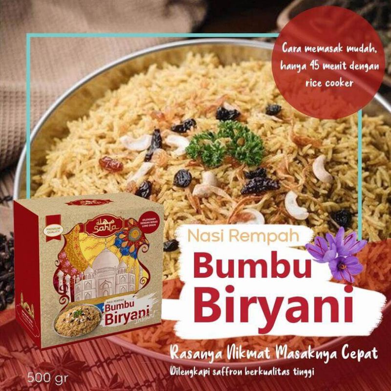 

Bumbu rempah Nasi Biryani Sahla instan mudah praktis bisa COD