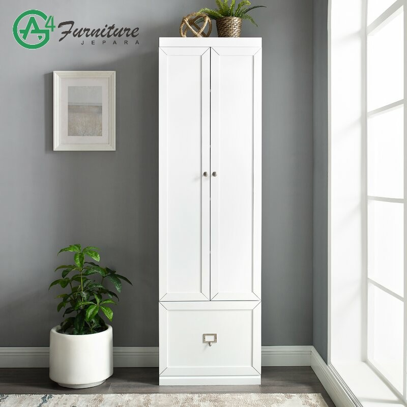 Lemari Dapur Minimalis Adelaja Warna Duco Putih - Kayu Mahoni