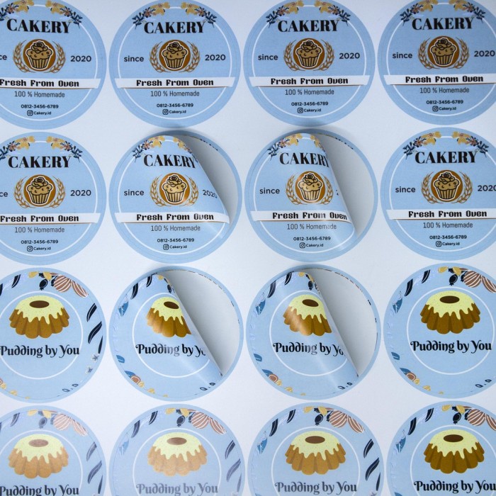 

CETAK STIKER LABEL KEMASAN MAKANAN VINYL PUTIH A3+