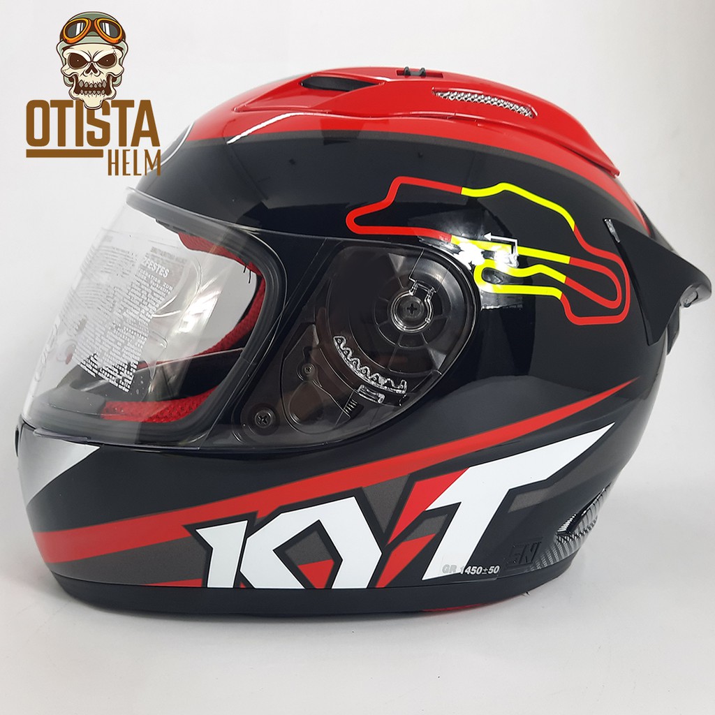Helm Full Face Kyt Rc7 #15 Spain Black Hitam Merah Glossy Metalic