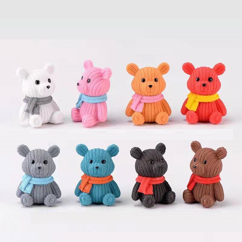 Cake Toper Figure Topper Hiasan Kue Karakter Bear Beruang Syal /Pcs