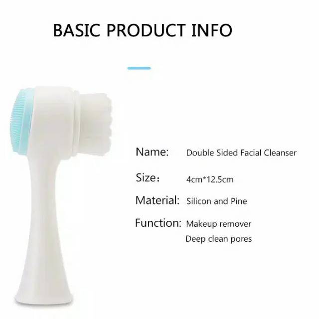 [CLASHOP]FACIAL CLEANSING BRUSH SILIKON 3D ALAT CUCI MUKA 2 SISI ULTRA HALUS IMPOR HIGH QUALITY     A13