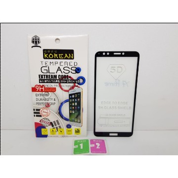 KOREAN Tempered Glass Huawei Y7 Prime 5.5 inchi FULL SCREEN Guard FULL GLUE Anti Gores Kaca