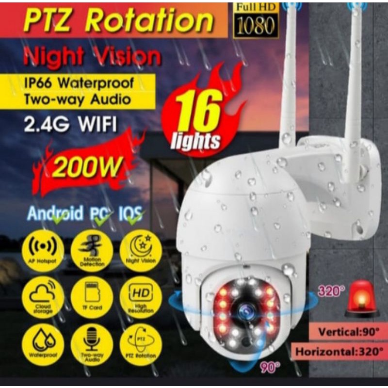 IP CAM CAMERA CCTV OUTDOOR YOOSEE WIRELESS 8MP HD PTZ / MALAM BERWARNA