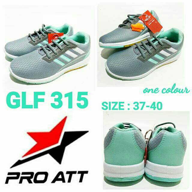 Sepatu Sneakers Tali Woman Pro Att GLF 315 Grey Turqoise Murah Dan Terbaru