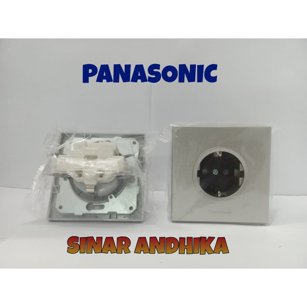 Stop Kontak Single Panasonic Cp Silver Grounding Style E Wesjp1121Mws