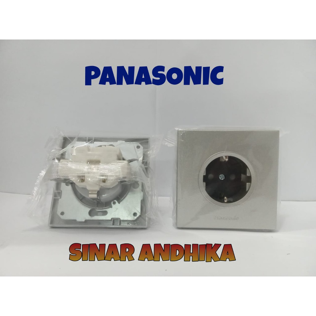 STOP KONTAK SINGLE GROUNDING (CP) SILVER STYLE E PANASONIC WESJP 1121MWS