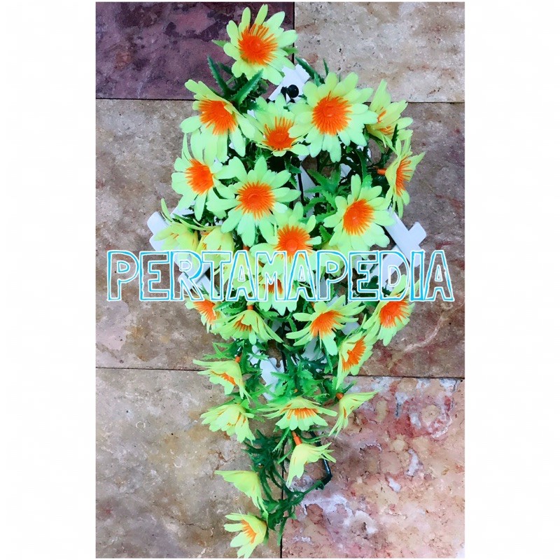 C5 Bunga SERUNI/Bunga Plastik/Rumput Plastik/Daun Rambat Plastik/Busa Bunga/Bunga Matahari Kecil-3
