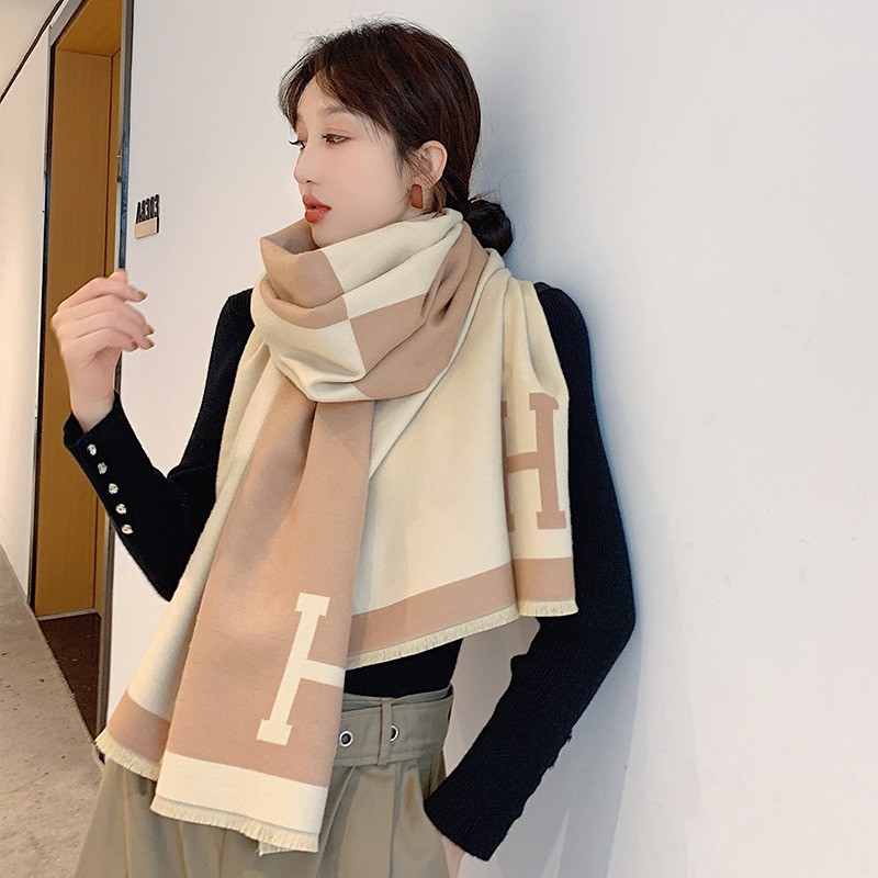 Hilo Syal Scarf Shawl Elegan Motif Import Cashmere