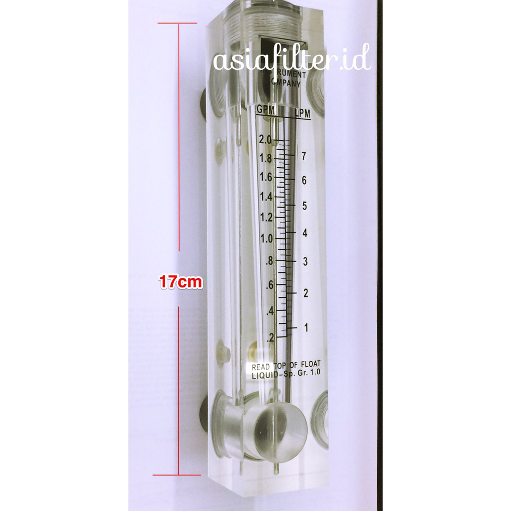 FLOWMETER AIR 2GPM WATER FLOW ROTAMETER