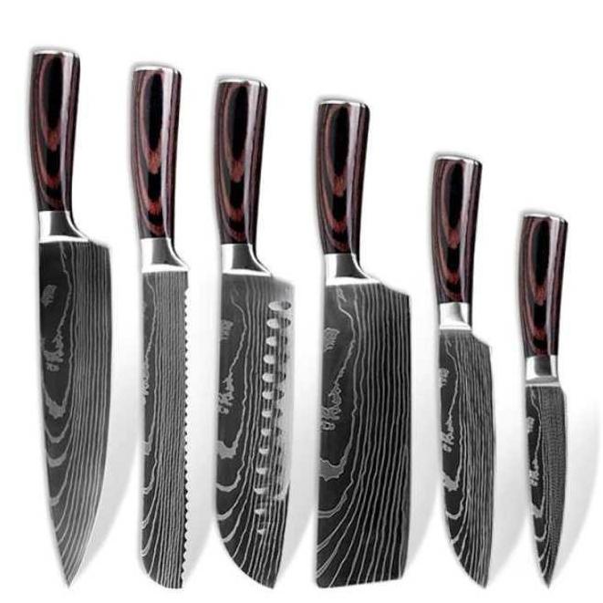 

XITUO SET PISAU DAPUR DAMASCUS PATTERN STAINLESS STEEL 6 PCS - DL6 SDVD6545DV