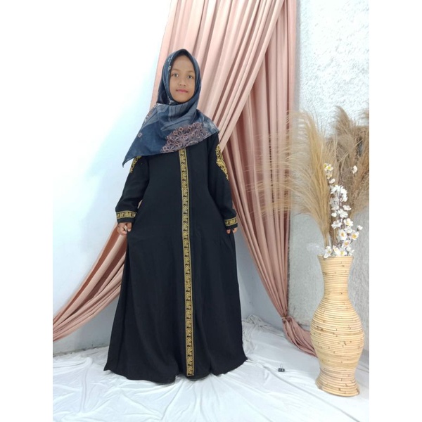 GAMIS ITY CREPE BORDIR ANAK 10-11 TAHUN