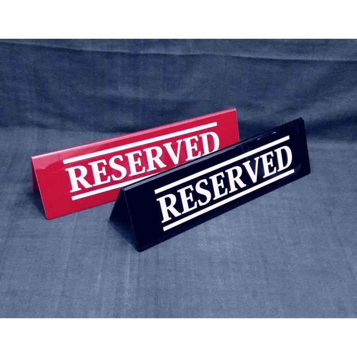 

READY Acrylic Name Tag RESERVED 7x25 TERMURAH