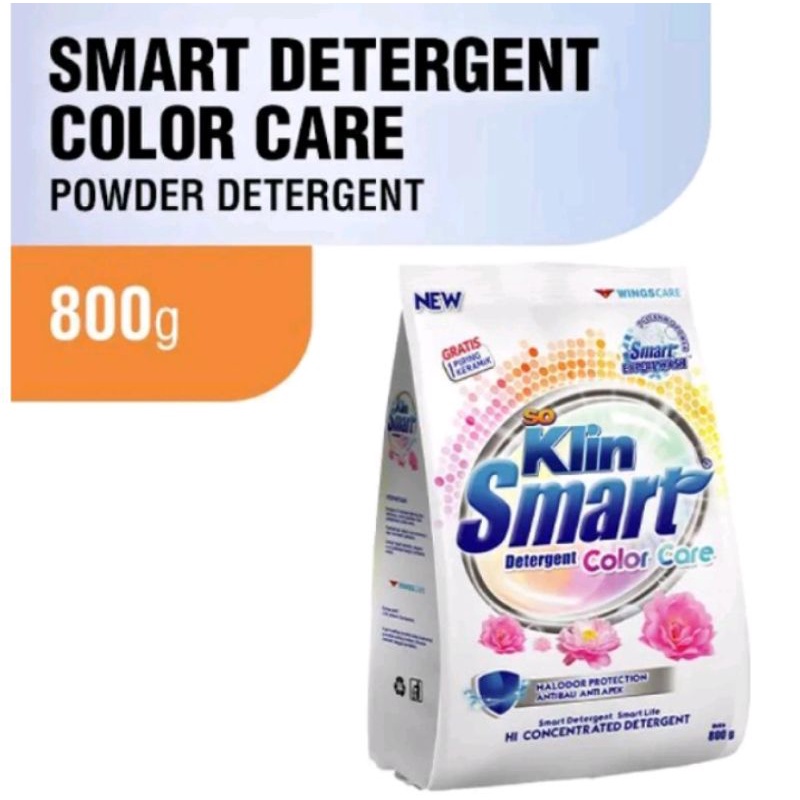 Soklin Smart Detergent Colour Care, Max Clean 725gr free piring  keramik