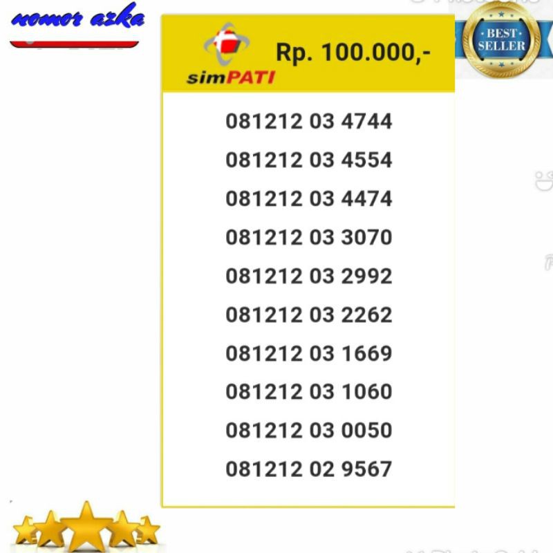 Nomer Cantik Kartu Simpati 081212 03 4744 Terbaik Bsm02