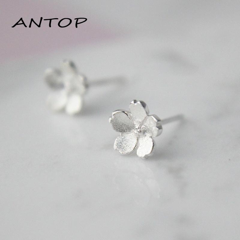 Korea Anting 925 Perak Berlian Bintang Bulan Bunga Mencegah Alergi Fashion Earrings ANTOP