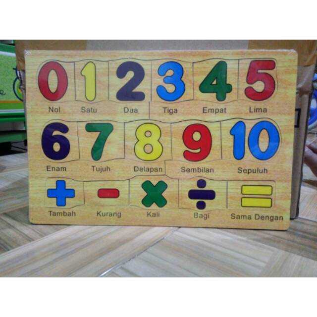 Puzzle angka 1_10 mainan kayu edukasi anak