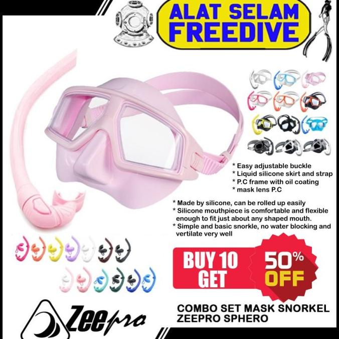Mask Low Volume Snorkel Freediving Spearfishing Apnea Sphero Zeepro