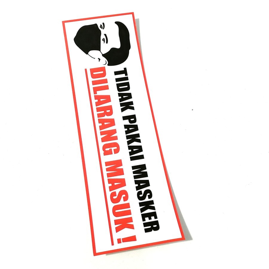 

STIKER TIDAK PAKAI MASKER DILARANG MASUK STICKER WARNING