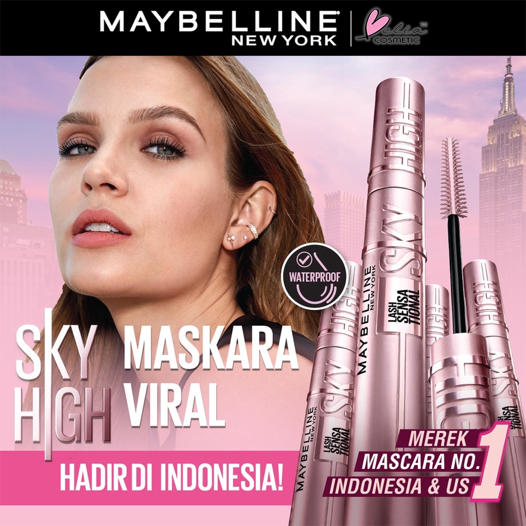 ❤ BELIA ❤ MAYBELLINE Sky High Mascara Waterproof Lash Sensational | Full Volume | Long Lash | Maskara Tahan Air | BPOM