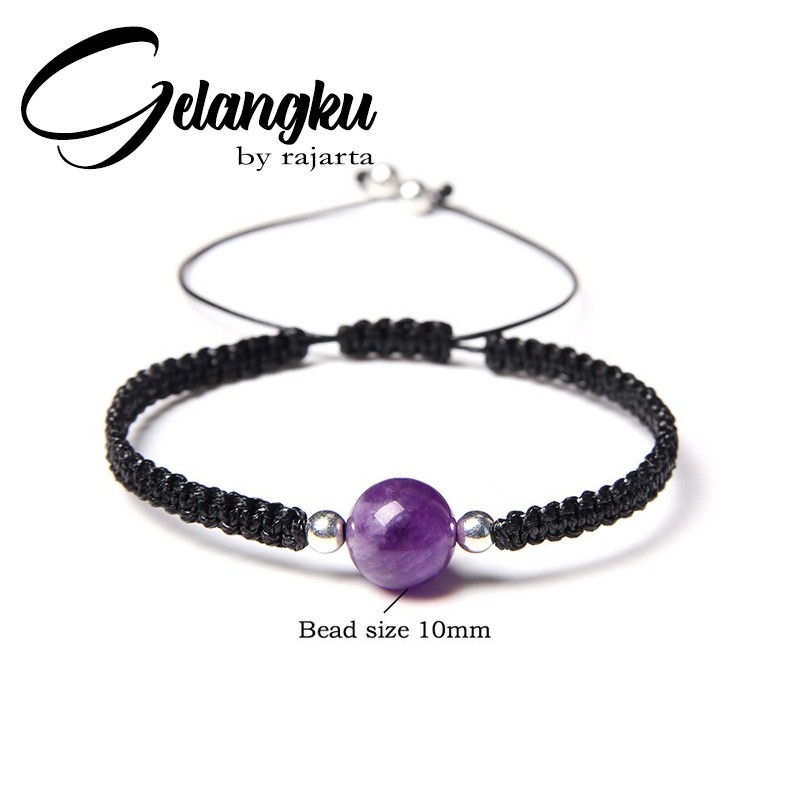 Gelang Ku Purple Stone On Shambala Black