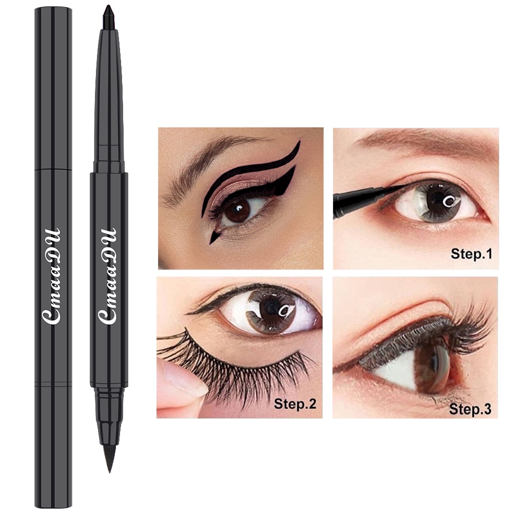 CMAADU 2 In 1 Magnetic Eyeliner Pencil Eyeliner Gel Pen Set Vegan Tahan Lama Waterproof