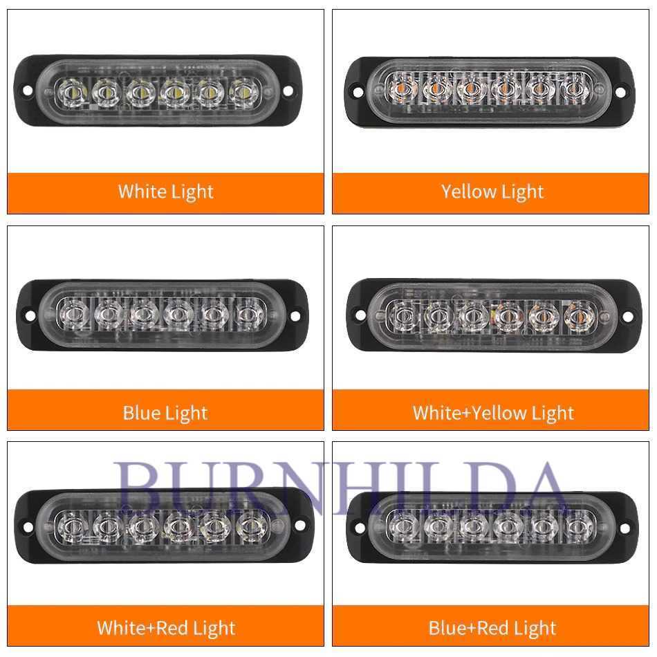 Lampu LED Lampu Peringatan Warning Light 6LED 12-24V accesoris mobil burnhilda