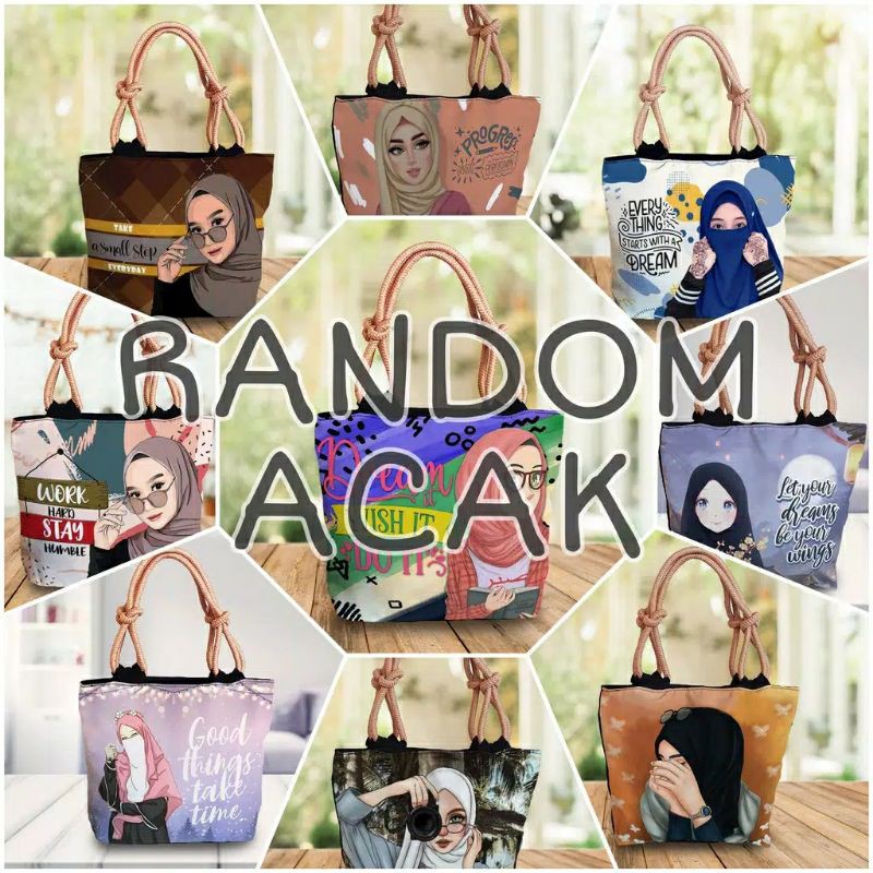 TAS MUSLIMAH MURAH TOTEBAG TALI SUMBU TAS KEKINIAN TERBARU