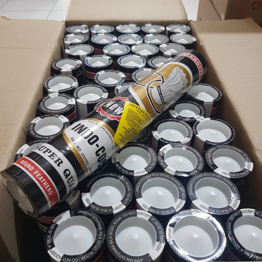 Indocock Hitam 12 pcs Shuttlecock Badminton Kok Bola Bulutangkis