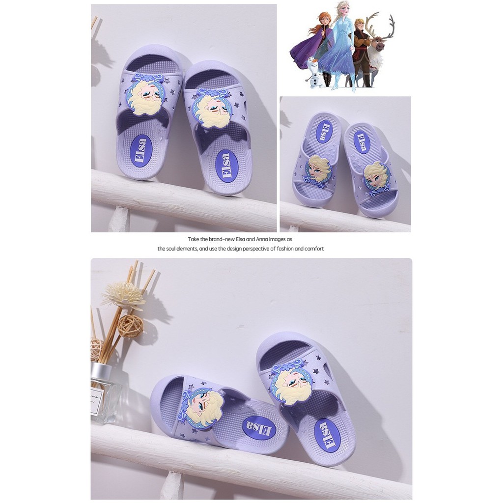 SANDAL ANAK PEREMPUAN SANDAL SLOP FROZEN ELSA SANDAL TIDUR ANTI-SLIP