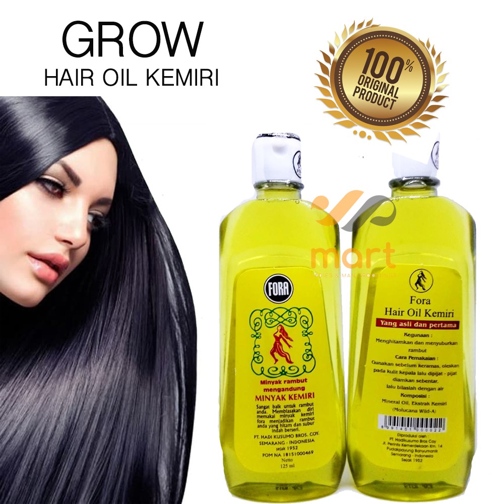 Jual Minyak Kemiri Penghitam Penyubur Rambut Menghitamkan Rambut Fora Hair Oil Kemiri 125ml Indonesia Shopee Indonesia