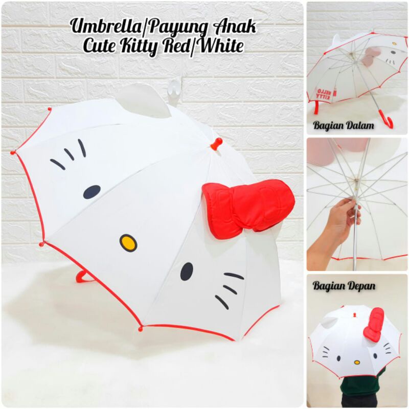 Umbrella Payung Anak Cute Kitty Panjang 62cm