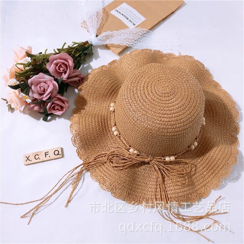 CAHAYA Topi Pantai wanita Bunga pelindung UV -Summerhat Pantai import T54