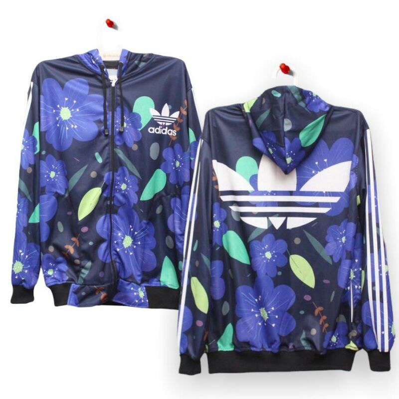 JAKET TRACKTOP ADDIDAS MIRROR FULL PRINTING MOTIF BUNGA | JAKET