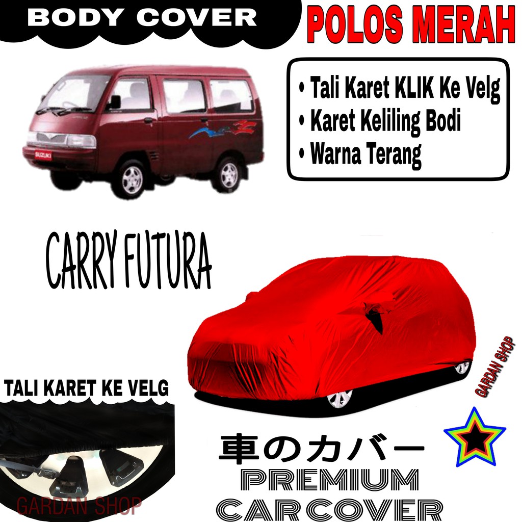 Sarung Mobil CARRY FUTURA Polos MERAH Body Cover Penutup Body Carry PREMIUM