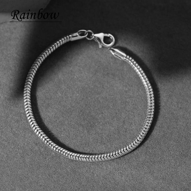 Ladies Silver Plated Thin Shiny Bracelet Ladies Shiny Simple Bracelet Jewelry