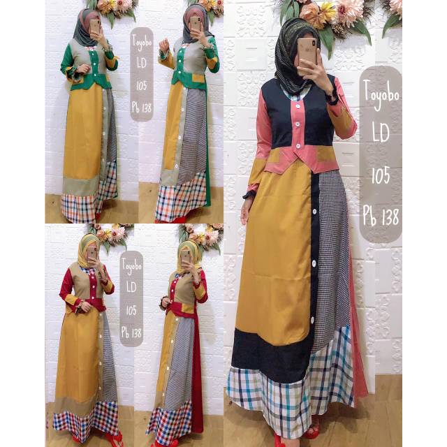 Gamis inayah kotak / gamis replica / gamis toyobo / gamis terbaru / tuneeca / dannis