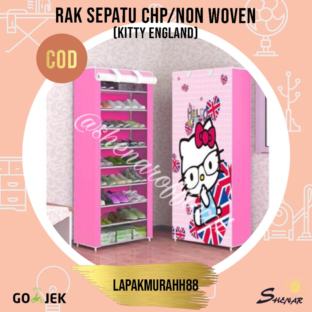 RAK SEPATU KARTUN/RAK SEPATU KAIN BERKARAKTER/RAK SEPATU MENARIK/RAK SEPATU MOTIF LUCU (RS CHP)