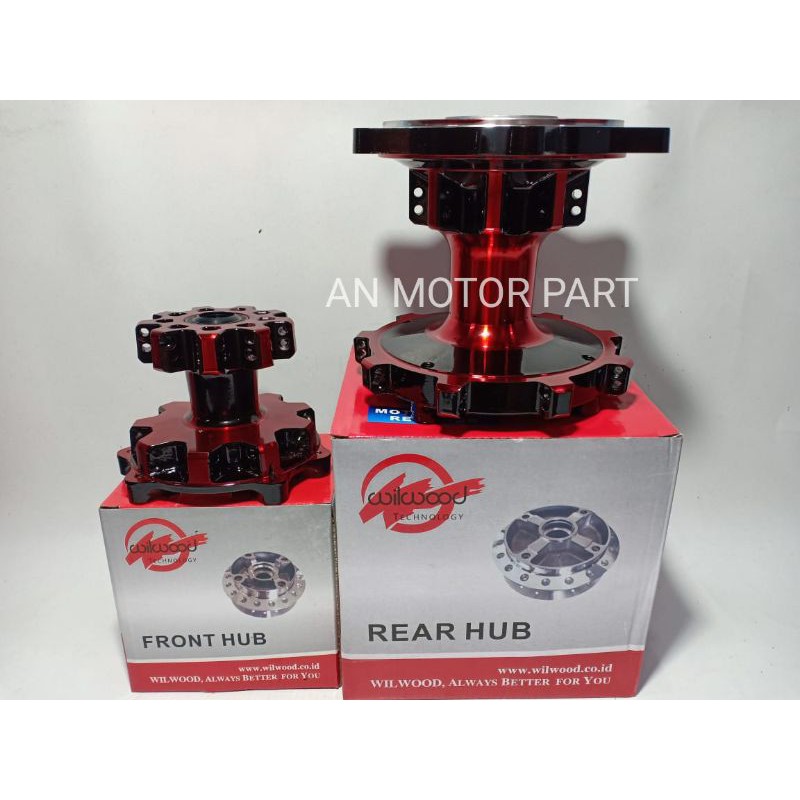 TROMOL CRF 150L HOLE 36 DEPAN BELAKANG WILWOOD TWOTONE BLACK RED HITAM MERAH