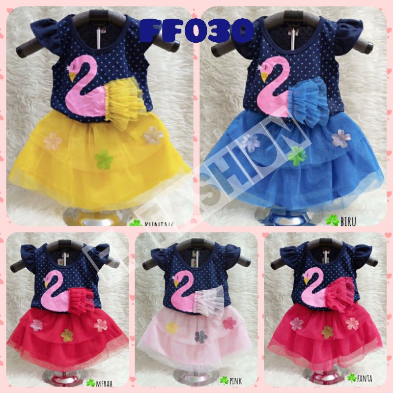 Baju Anak Murah FF030 Dress Anak Usia 6-18 Bulan / Dress Harian Anak / Setelan Anak